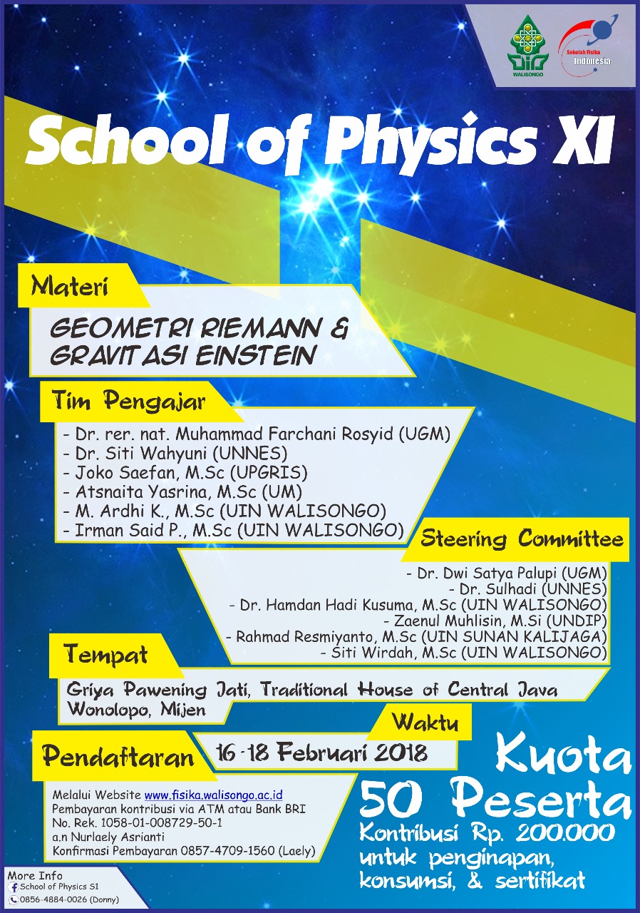 School of Physics XI : Geometri Riemann & Gravitasi Einstein
