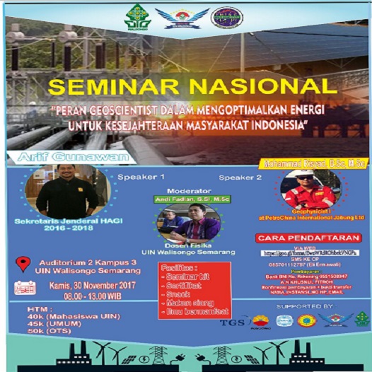 Seminar Nasional Geosains 2017 UIN Walisongo Semarang