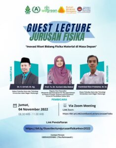 Jurusan Fisika FST selenggarakan Guest Lecture Internasional